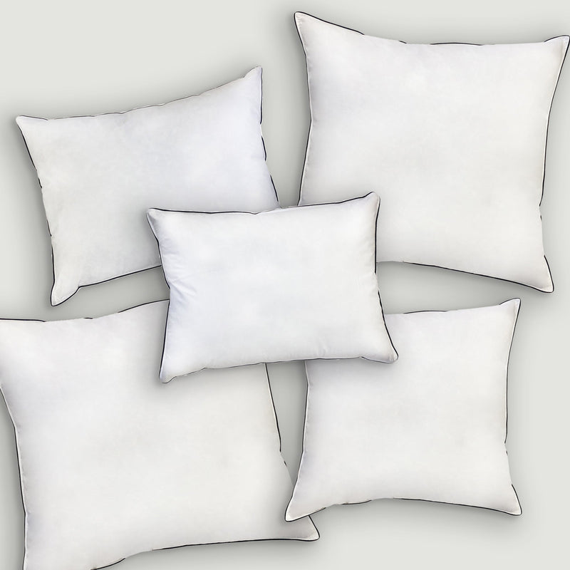 Premium Feather Filled Inserts Feather Down Pillow Insert Fabric - White, Multiple Sizes (1 Piece)