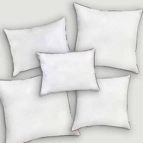 Premium Feather Filled Inserts Feather Down Pillow Insert Fabric - White, Multiple Sizes (1 Piece)