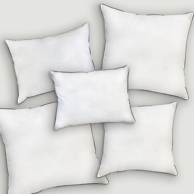 Premium Feather Filled Inserts Feather Down Pillow Insert Fabric - White, Multiple Sizes (1 Piece)