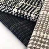 Jonah Houndstooth Linen Look Polyester Acrylic Wool Fabric - Beige, Gray, Black Houndstooth, 57" Width (1 Yard)