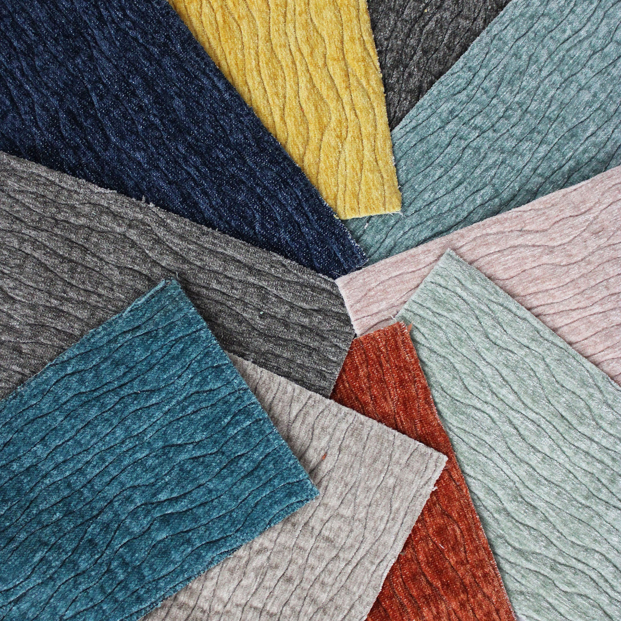 Tyson Embossed Animal Skin Chenille Fabric - Wave Embossed Texture, 55" Width (1 Yard)