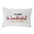 The Most Wonderful Time Of The Year Embroidered Velvet Pillow - Holiday Sentiment, 14X20" (1 Pillow)