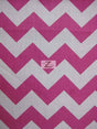 Poly Cotton Fabric 1" Zig Zag Chevron White/Fuchsia Sold By The Yard