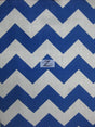 Poly Cotton Fabric 1" Zig Zag Chevron White/Royal