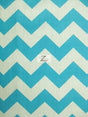 Poly Cotton Fabric 1" Zig Zag Chevron White/Turquoise