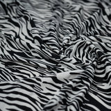Zebra Nouveau Printed Spandex Fabric - Blue Zebra Print, 55/56" Width (1 Yard)