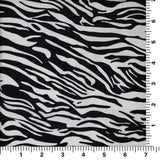 Zebra Nouveau Printed Spandex Fabric - Blue Zebra Print, 55/56" Width (1 Yard)