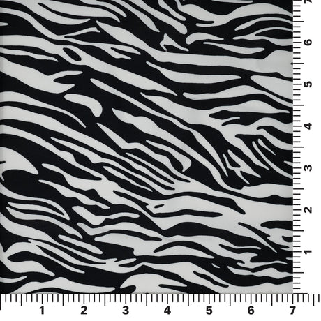 Zebra Nouveau Printed Spandex Fabric - Blue Zebra Print, 55/56" Width (1 Yard)