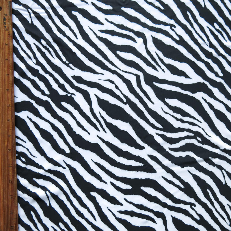 Swim Knit Zebra Print Poly Spandex 4-Way Stretch