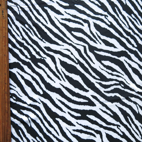 Swim Knit Zebra Print Poly Spandex 4-Way Stretch