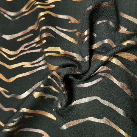 Foiled Spandex Zebra Print Fabric