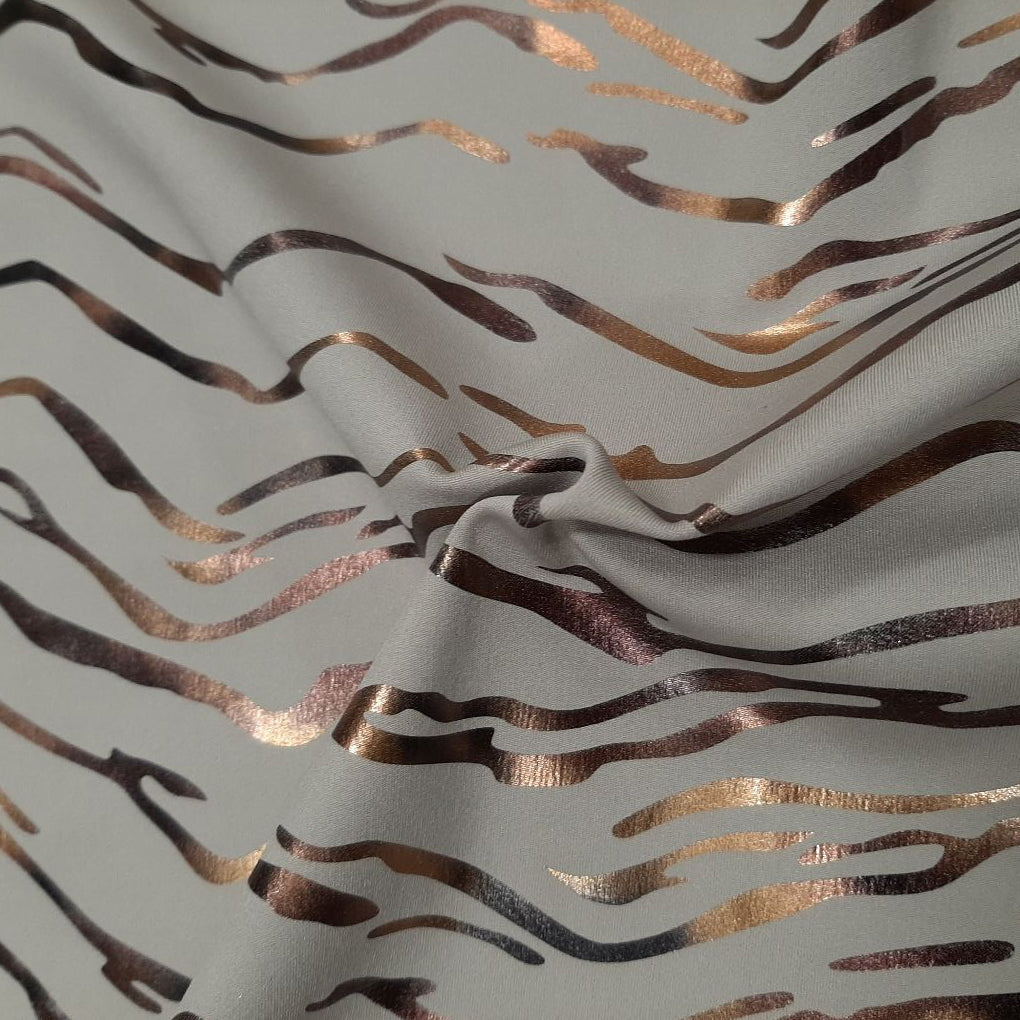 Zebra Recycled EcoTechFlex Spandex Fabric - Distressed Zebra Foil, 57/58" Width, 270 GSM (1 Yard)