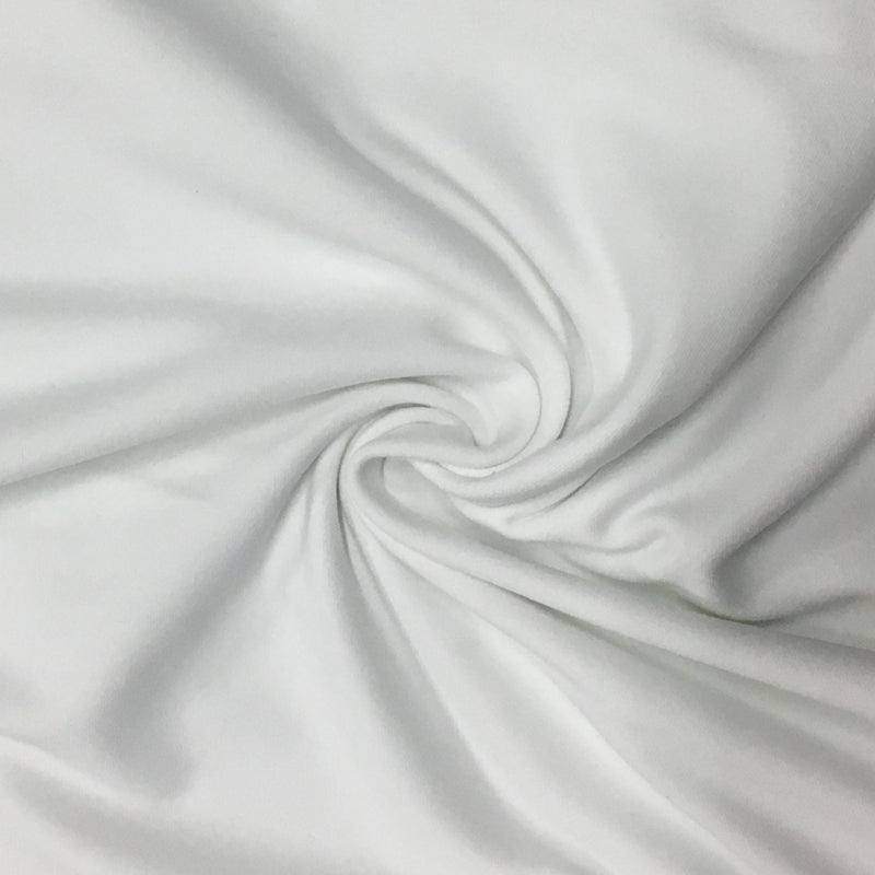 Athletic Jersey Knit Fabric - White Nylon Spandex