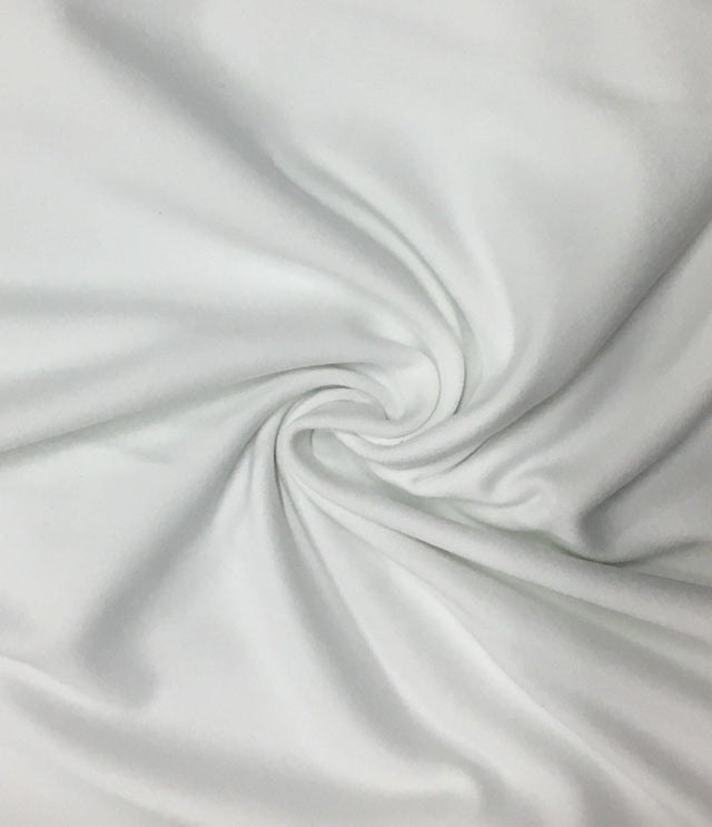Athletic Jersey Knit Fabric - White Nylon Spandex