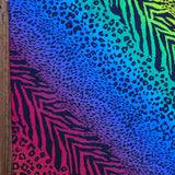 Swim Knit Nylon Spandex Diagonal Rainbow Zepard
