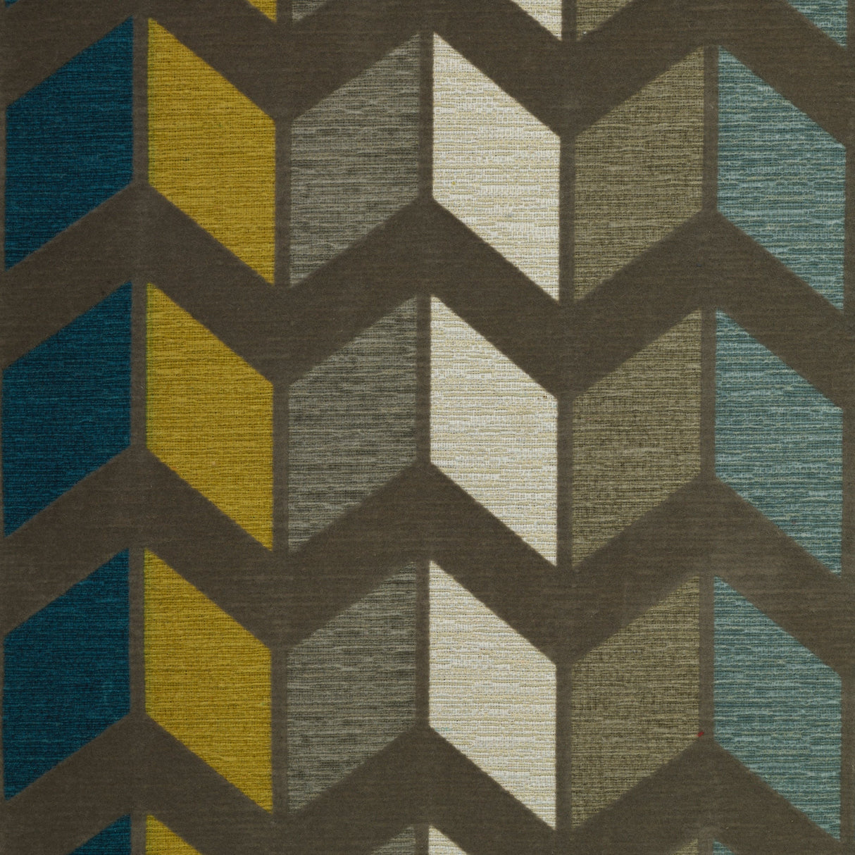 Cotton Blend Upholstery Fabric Chevron Pattern Zeppelin