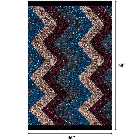 Stretch Velvet Sequin Zig Zag