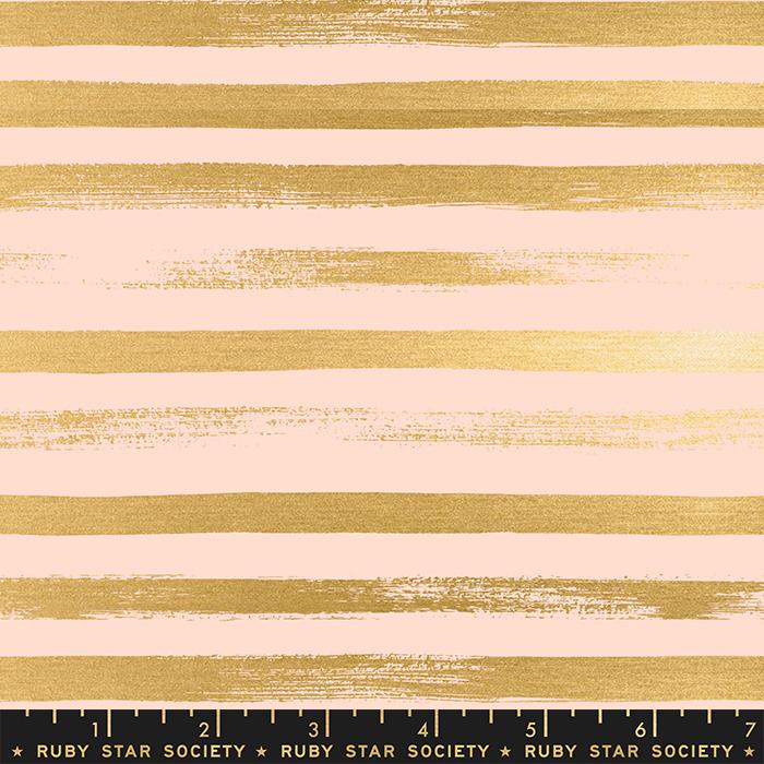 Quilting Cotton Zip Metallic Pale Peach Ruby Star Society Moda
