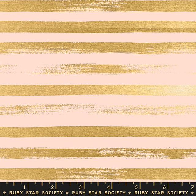 Quilting Cotton Zip Metallic Pale Peach Ruby Star Society Moda