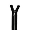 YKK Nickel Separating Jacket Zipper Fabric - Black, Brown, Gray, Navy, Olive, Tan, White, Nickel Teeth, 36" Length
