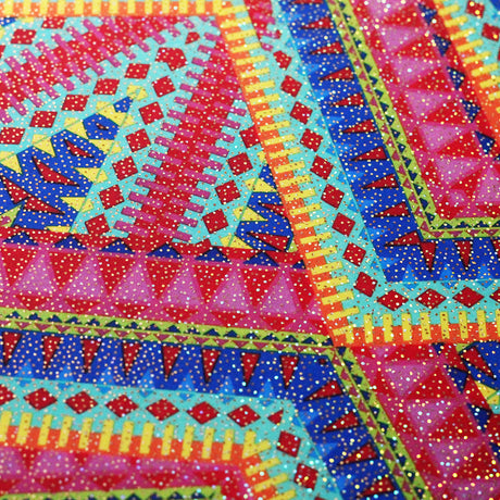 Zippy Tee Polyester Spandex Fabric - Multi Tribal Print, 58/60" Width (1 Yard)