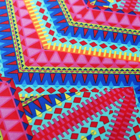 Zippy Tee Polyester Spandex Fabric - Multi Tribal Print, 58/60" Width (1 Yard)