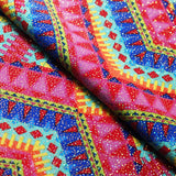 Zippy Tee Polyester Spandex Fabric - Multi Tribal Print, 58/60" Width (1 Yard)