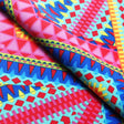 Zippy Tee Polyester Spandex Fabric - Multi Tribal Print, 58/60" Width (1 Yard)