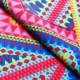 Zippy Tee Polyester Spandex Fabric - Multi Tribal Print, 58/60" Width (1 Yard)