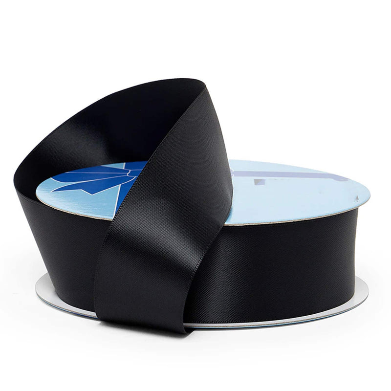 Elegant Ribbon – Pure Satin Fabric in Color 7/8 '' X 50 yd Double Faced 1 / roll Black