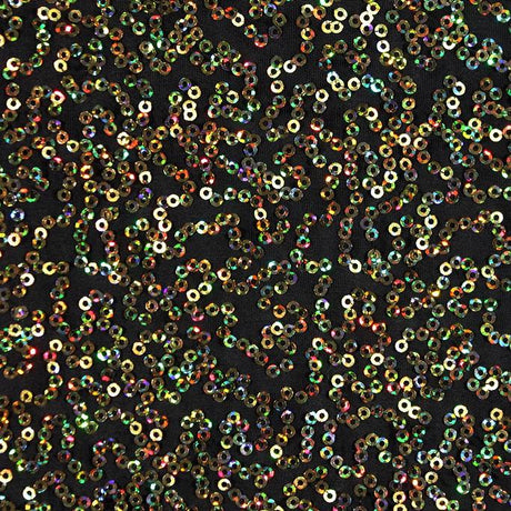 Zsa Spa Polyester Spandex Sequin Fabric - Holographic Embroidered Sequins, 50" Width (1 Yard)