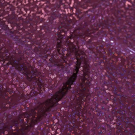Zsa Spa Polyester Spandex Sequin Fabric - Holographic Embroidered Sequins, 50" Width (1 Yard)