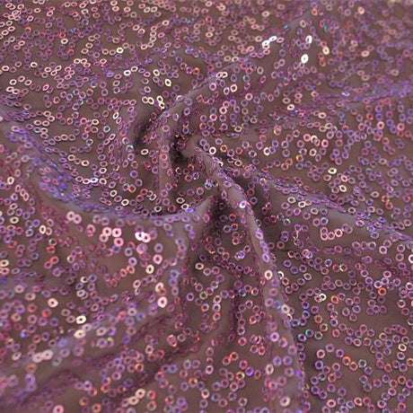 Zsa Spa Polyester Spandex Sequin Fabric - Holographic Embroidered Sequins, 50" Width (1 Yard)