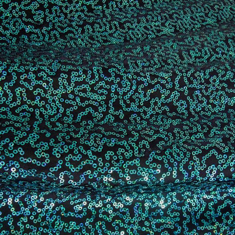 Zsa Spa Polyester Spandex Sequin Fabric - Holographic Embroidered Sequins, 50" Width (1 Yard)