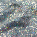 Zsa Spa Polyester Spandex Sequin Fabric - Embroidered Holographic Sequins, 50" Width (1 Yard)