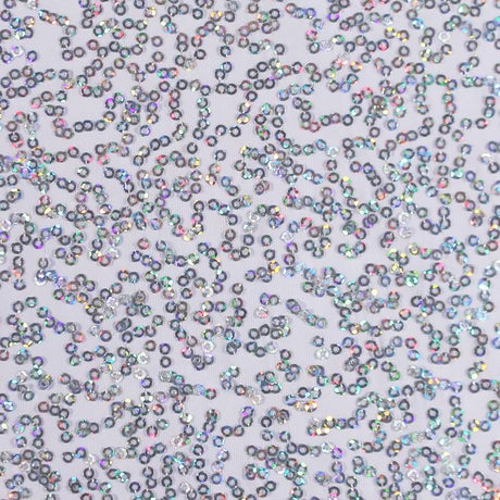 Zsa Spa Polyester Spandex Sequin Fabric - Holographic Embroidered Sequins, 50" Width (1 Yard)
