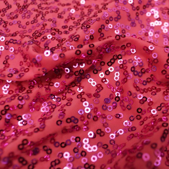 Zsa Zsa Polyester Spandex Sequin Fabric - Embroidered Sequins, 50" Width, 2-Way Stretch (1 Yard)