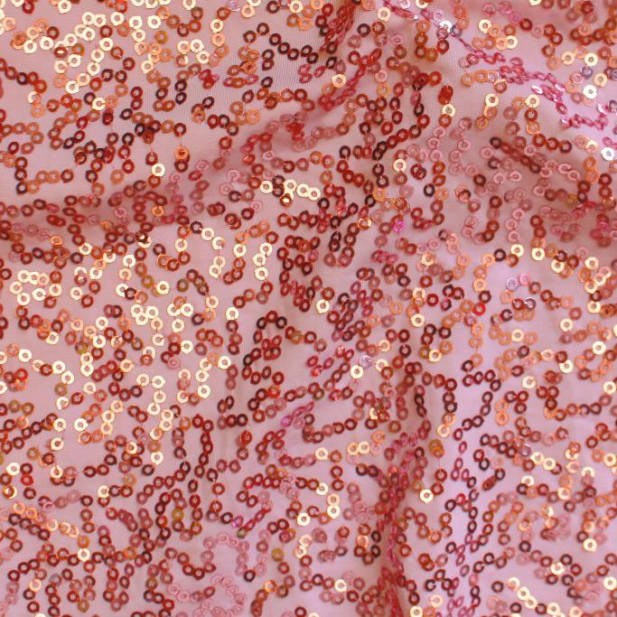 Zsa Zsa Polyester Spandex Sequin Fabric - Embroidered Sequins, 50" Width, 2-Way Stretch (1 Yard)