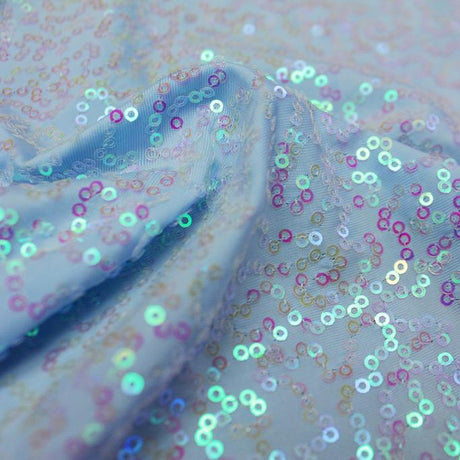 Zsa Zsa Pearl Polyester Spandex Sequin Fabric - Pearlescent Embroidered Sequin, 50" Width (1 Yard)