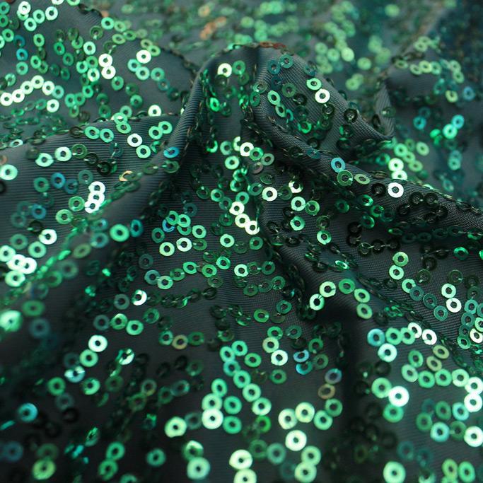 Zsa Zsa Polyester Spandex Sequin Fabric - Embroidered Sequins, 50" Width, 2-Way Stretch (1 Yard)