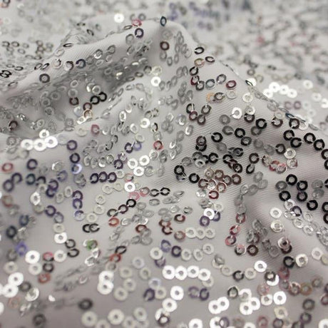 Zsa Zsa Polyester Spandex Sequin Fabric - Embroidered Sequins, 50" Width, 304 GSM (1 Yard)