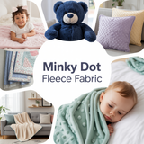 Minky Dot Fleece Fabric - Ultra Soft Plush Dimple Dots, 60" Wide, 4-Way Stretch