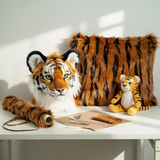 Tiger Shaggy Faux Fur Fabric - Multi-Color Tiger Stripe Pattern, Sold By The Yard