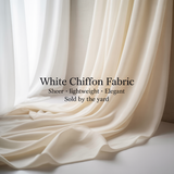 White Chiffon Polyester Fabric - Sheer, Lightweight, 58/60" Width