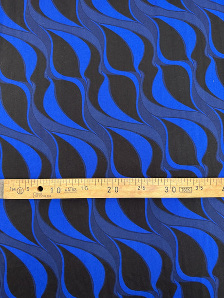 Polyester Twill Printed Blue Black