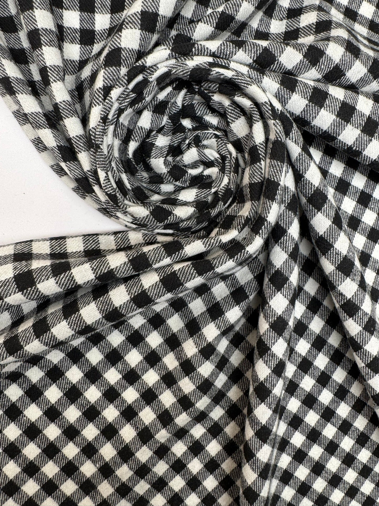 Cotton Tweed Checked Black White