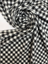 Cotton Tweed Checked Black White