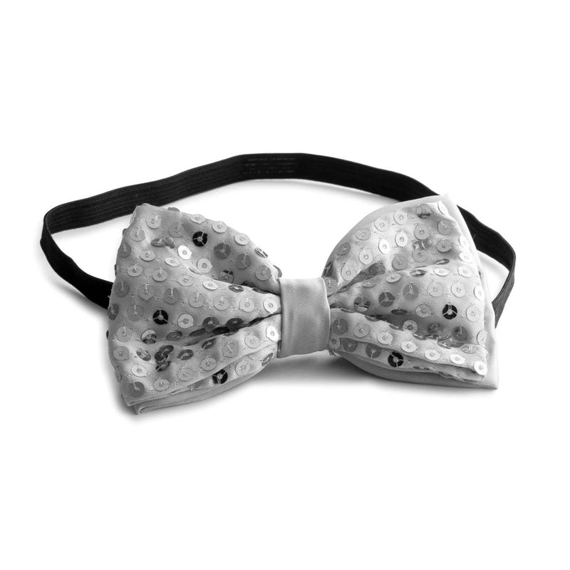 Silver Bow Tie with Flashing Lights