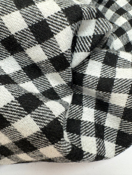 Cotton Tweed Checked Black White
