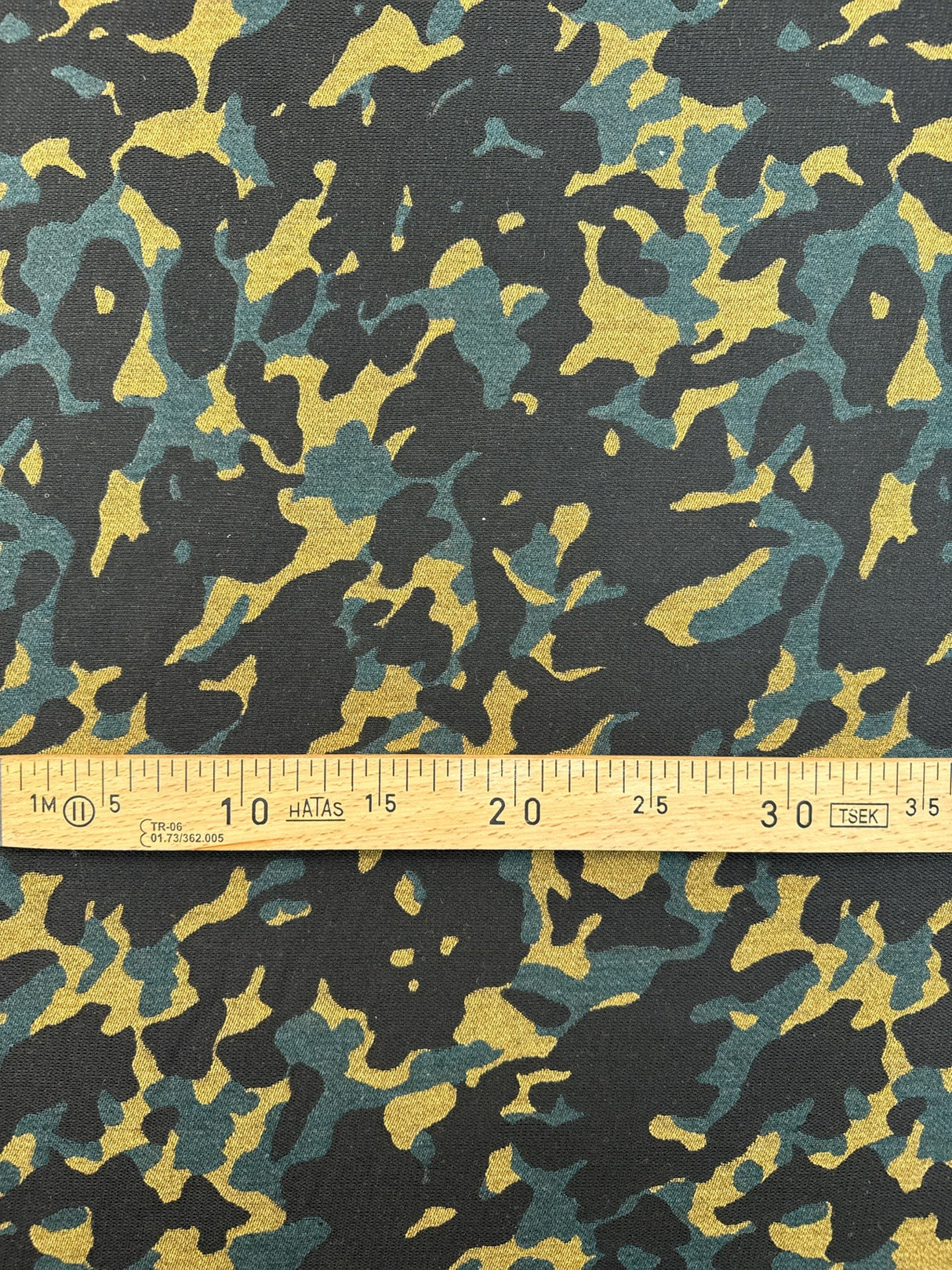 Wool Blend Woven Abstract Beige-Blue